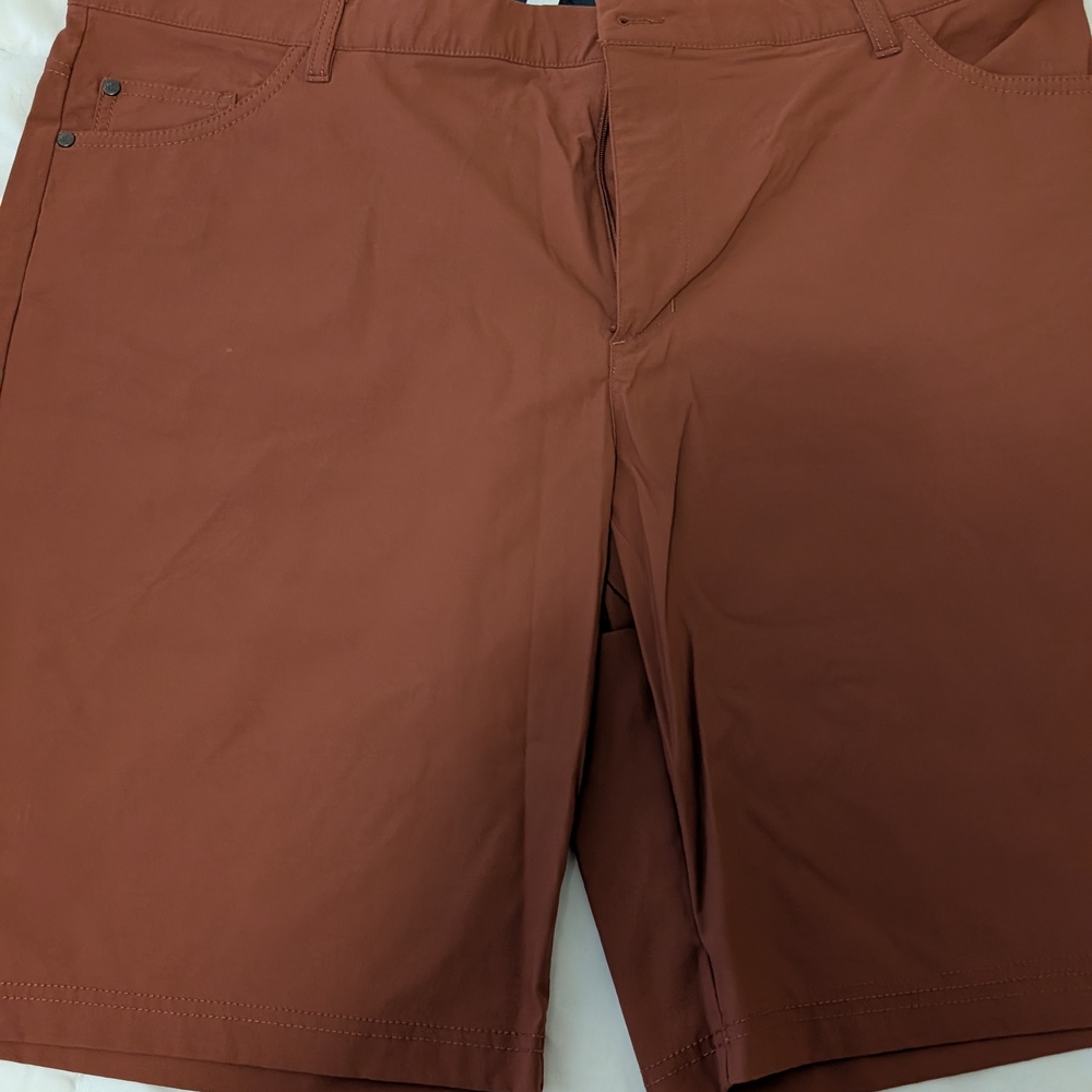 Adidas Brown Flat Front Shorts Tailored Design